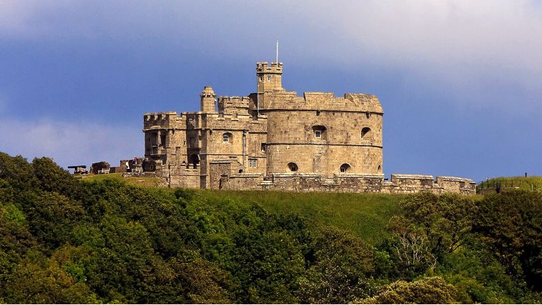 Pendennis Castle overlooking Falmouth Bay.