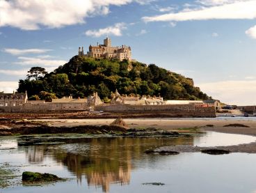 St Michael's Mount at low tide.