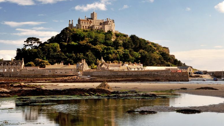 St Michael's Mount at low tide.