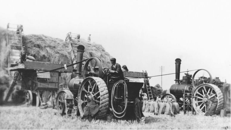 An early high-pressure steam-engine farm vehicle in Cornwall.