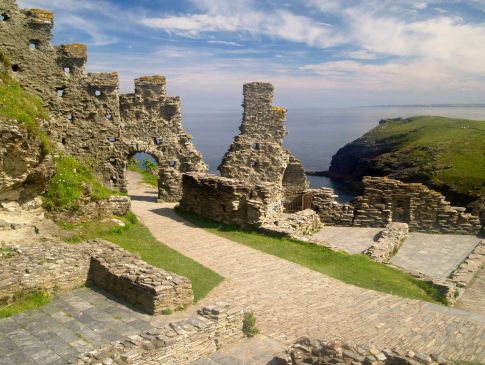 The ruins of Tintagel Castle in Cornwall.