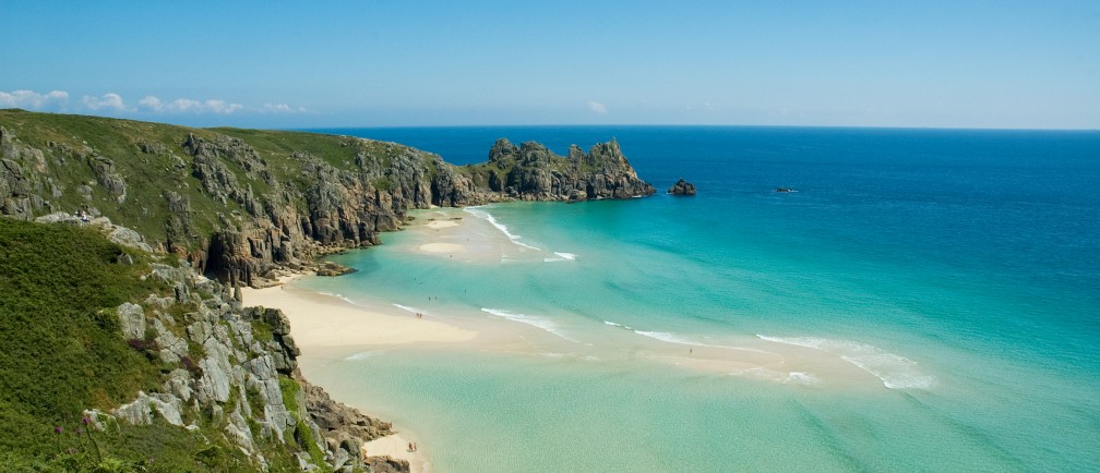 Porthcurno Beach in west Cornwall.
