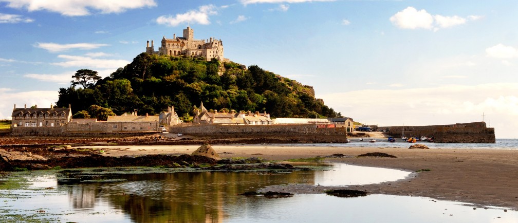 St Michael's Mount – a castle atop a hill that rises from Mount's Bay in Cornwall.