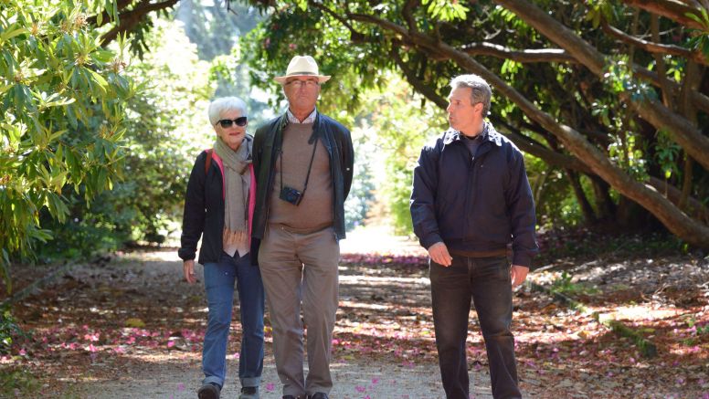 A couple enjoys a private tour of Tregothnan Garden.