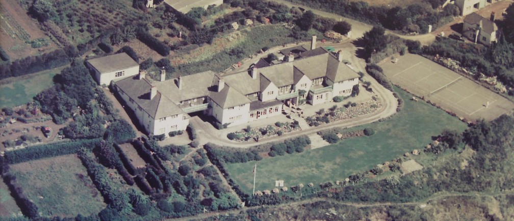 An old aerial photo of The Nare hotel, Cornwall.