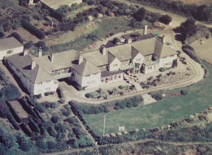 An old aerial photo of The Nare hotel, Cornwall.