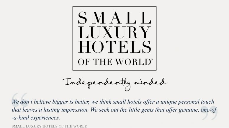 The Small Luxury Hotels logo and quote.