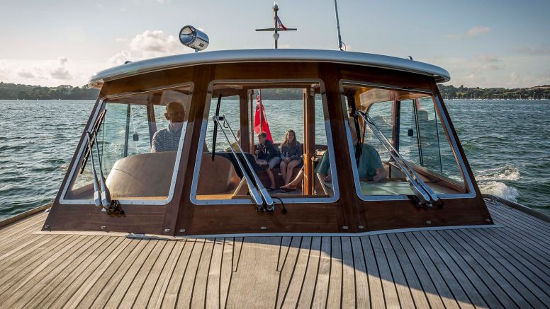 The Nare's motor boat, Alice Rose, on the Fal River.