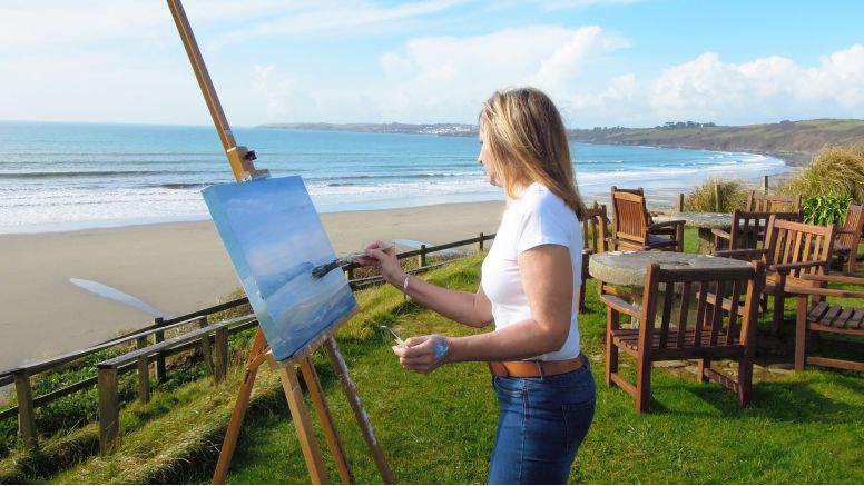 The Nare Hotel in Cornwall has it's own Artist in Residence
