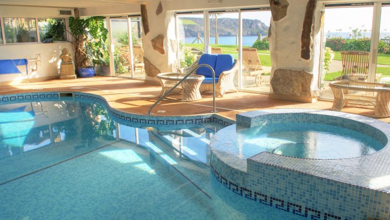 The indoor pool and spa-pool at The Nare Hotel