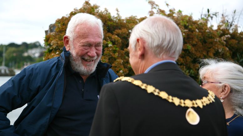 Sir Robin meets the Mayor of Falmouth, Cllr Grenville Chappell, during the 50th anniversary celebrations. Credit: Bill Rowntree