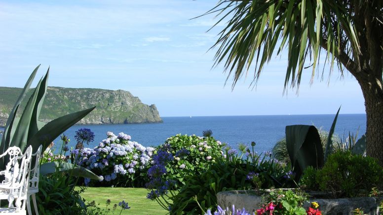 Nare Head and Carne Bay, as seen from The Nare hotel.