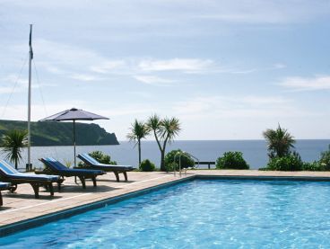 The outdoor pool at The Nare hotel.