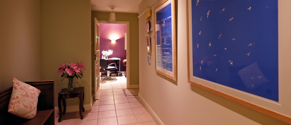 The entrance hallway at Carne Bay Spa.