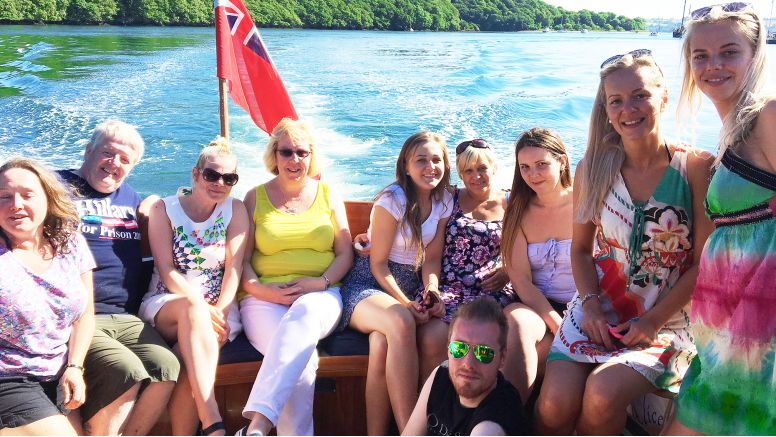 The housekeeping team at The Nare out on a boat trip.