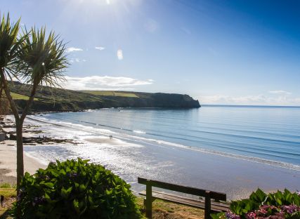 The view of the sea from luxury hotel The Nare, Cornwall.