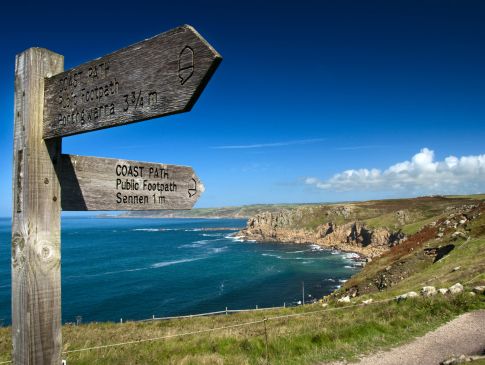 The South West Coast Path at Sennen, Cornwall.