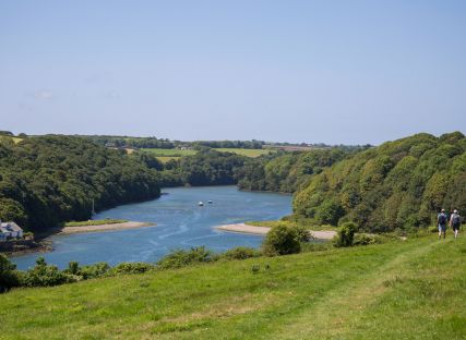 Cornish rivers seen form a hilltop walk.