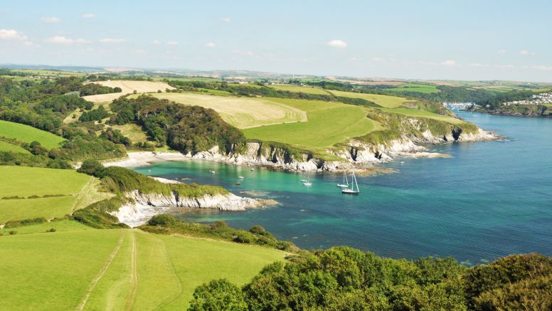 The view of the sleepy south coast from Gribbin Head